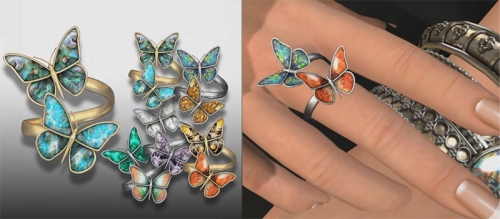 Butterfly rings by Earthstones